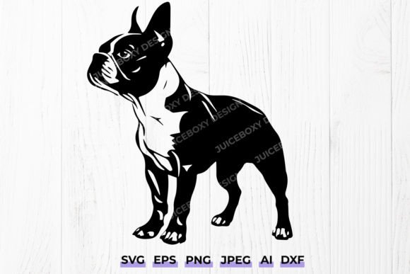 Boston Terrier Dog Silhouette Review for Embroidery