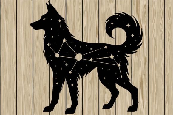 Celestial Dog Stationary Stencil SVG