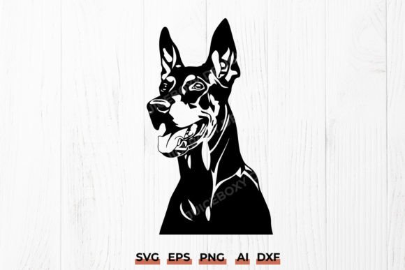 Doberman Pinscher SVG, Doberman Dog Head