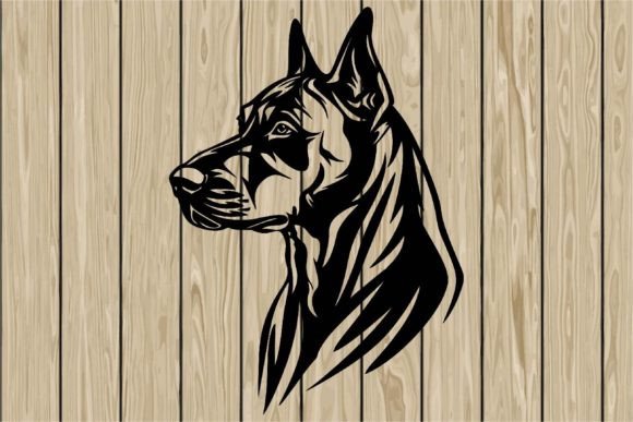 Dobermann Dog Head Stencil SVG – A Designer's Review