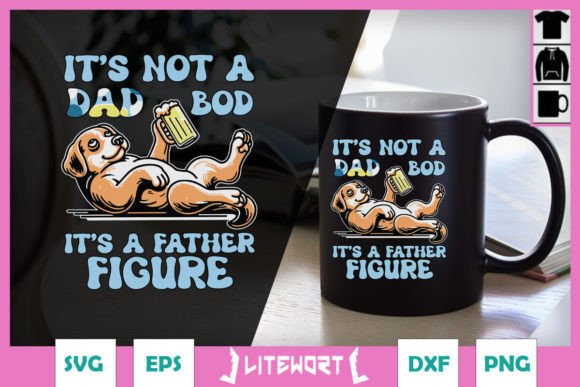 Father Figure Funny Dog with Beer SVG