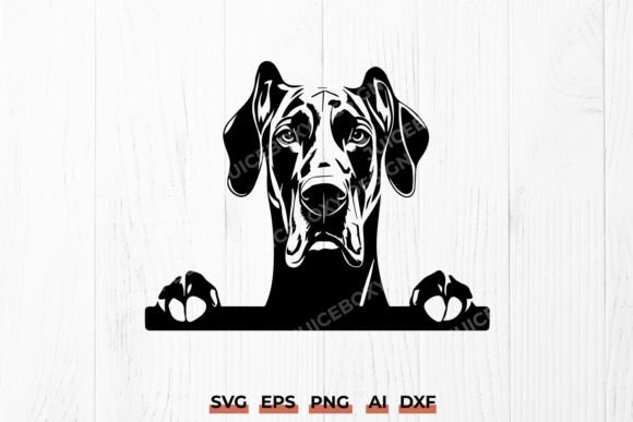 Great Dane Peeking SVG, Cute Dog Dxf Png