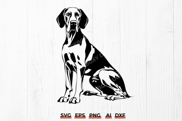 Great Dane Sitting Silhouette for Embroidery