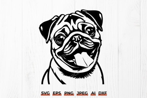Happy Pug Face SVG Portrait: Dog Lover Review