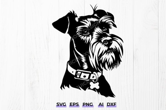Miniature Schnauzer Dog with Collar SVG Review