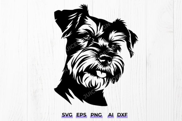 Miniature Schnauzer Dog with Tongue Svg