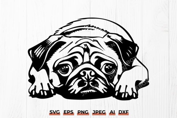 Sad Pug Face SVG – Cute Dog Png Design
