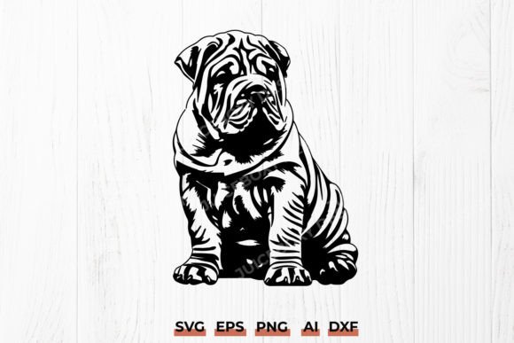 Shar Pei Puppy SVG Cute Dog Silhouette Review