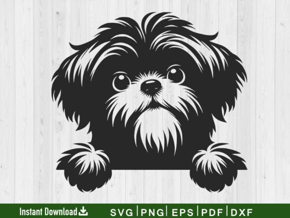 Shih Tzu SVG: Peeking Dog Silhouette Review